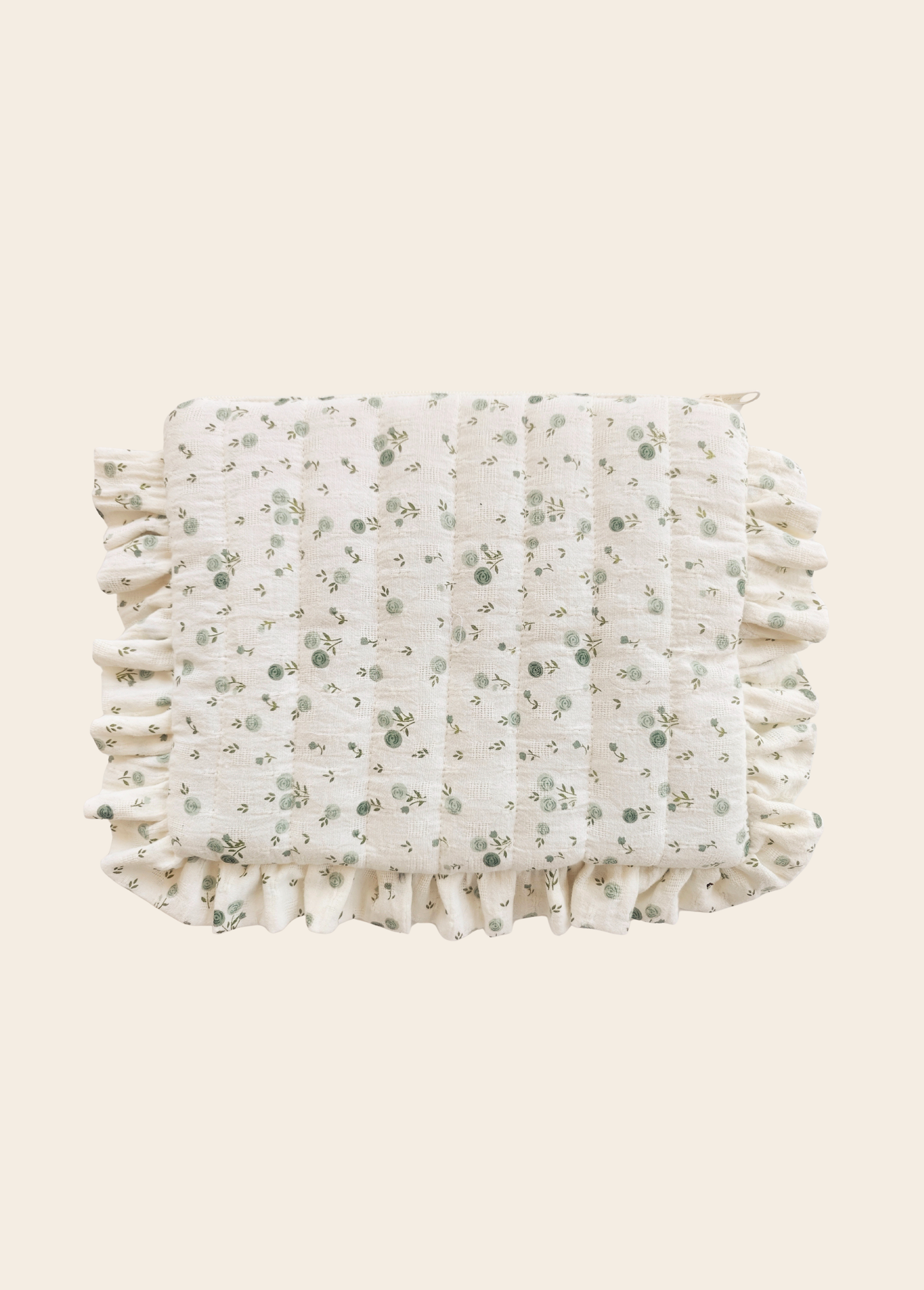 Estuche Pañalero Flores Verdes