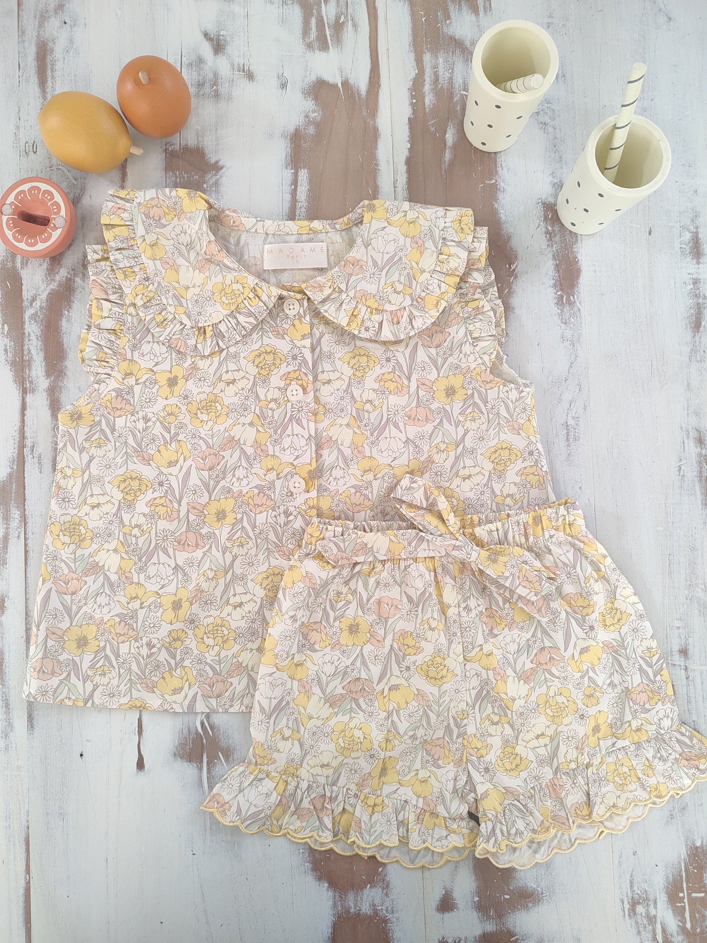 SHORT LAVANDA AMARILLO