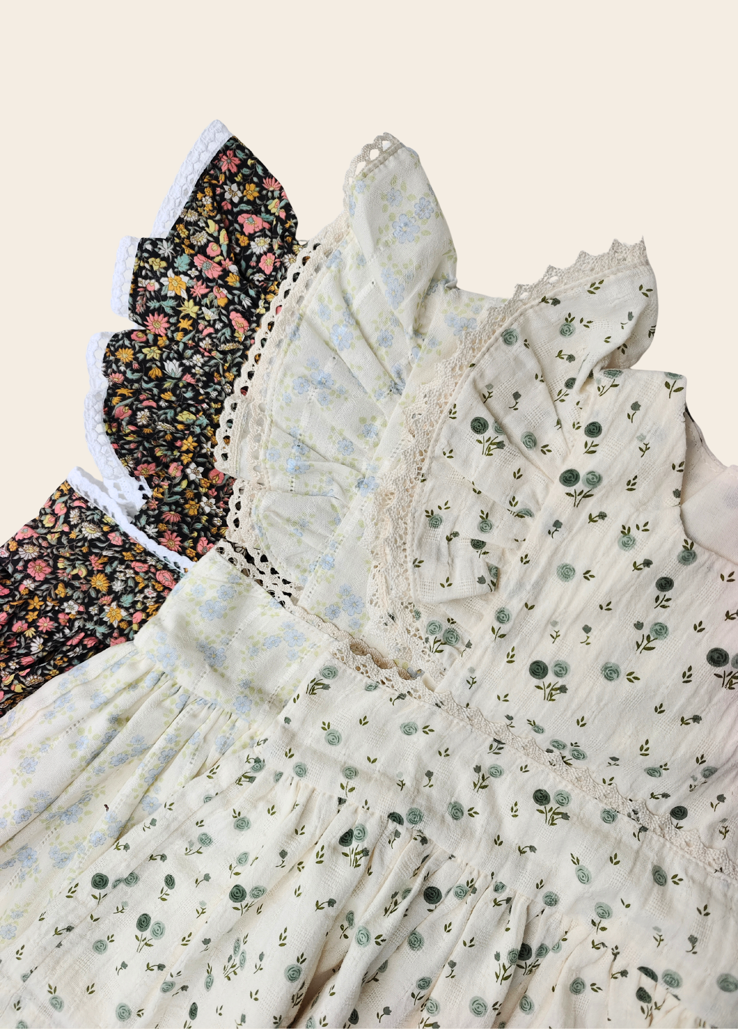 Vestido Mykonos Flores Verdes