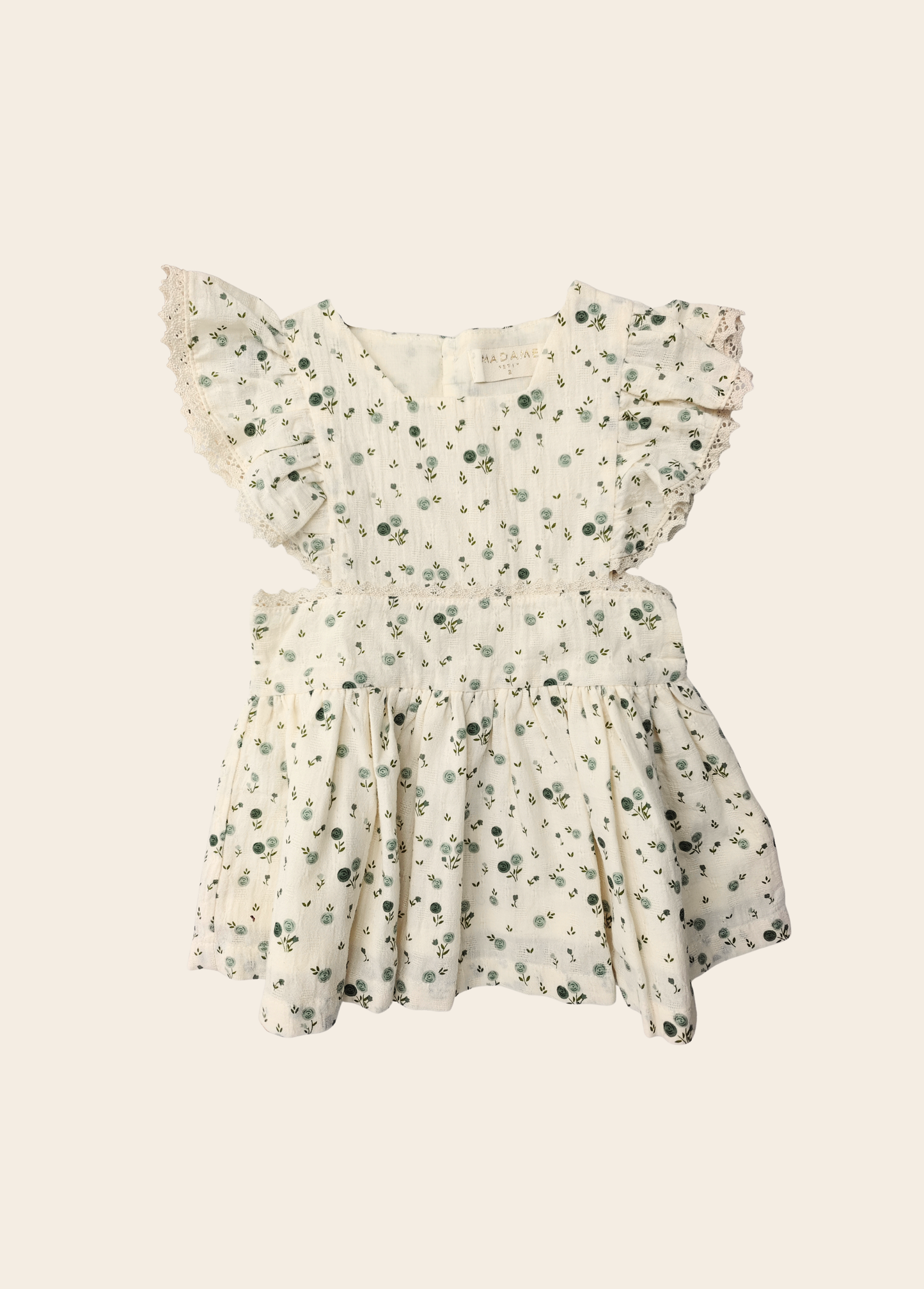 Vestido Mykonos Flores Verdes