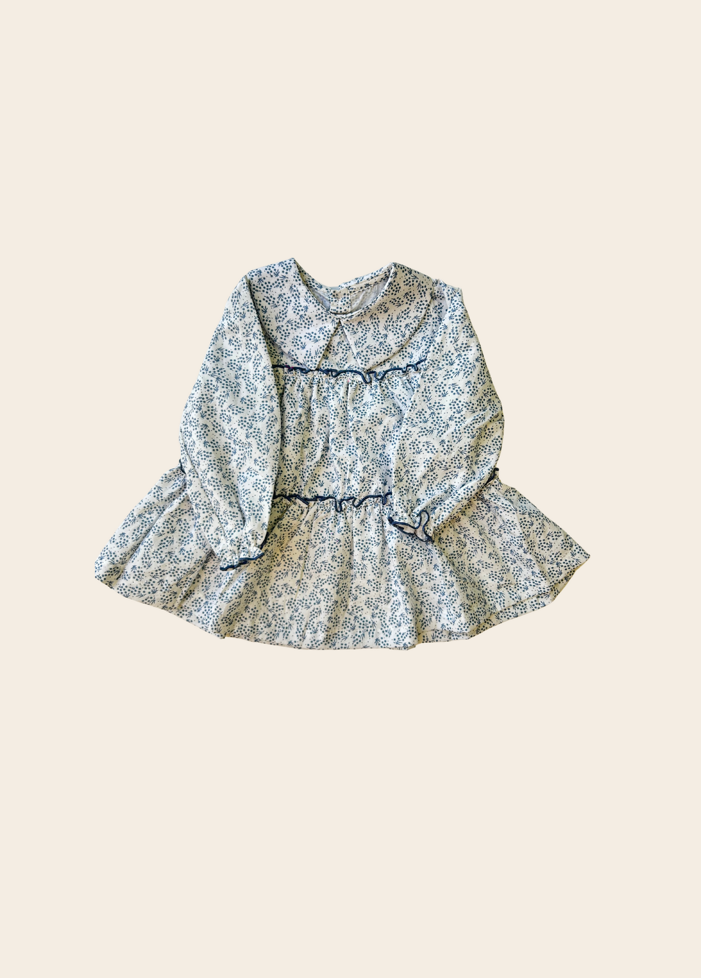 VESTIDO MALTA FLORES AZULES