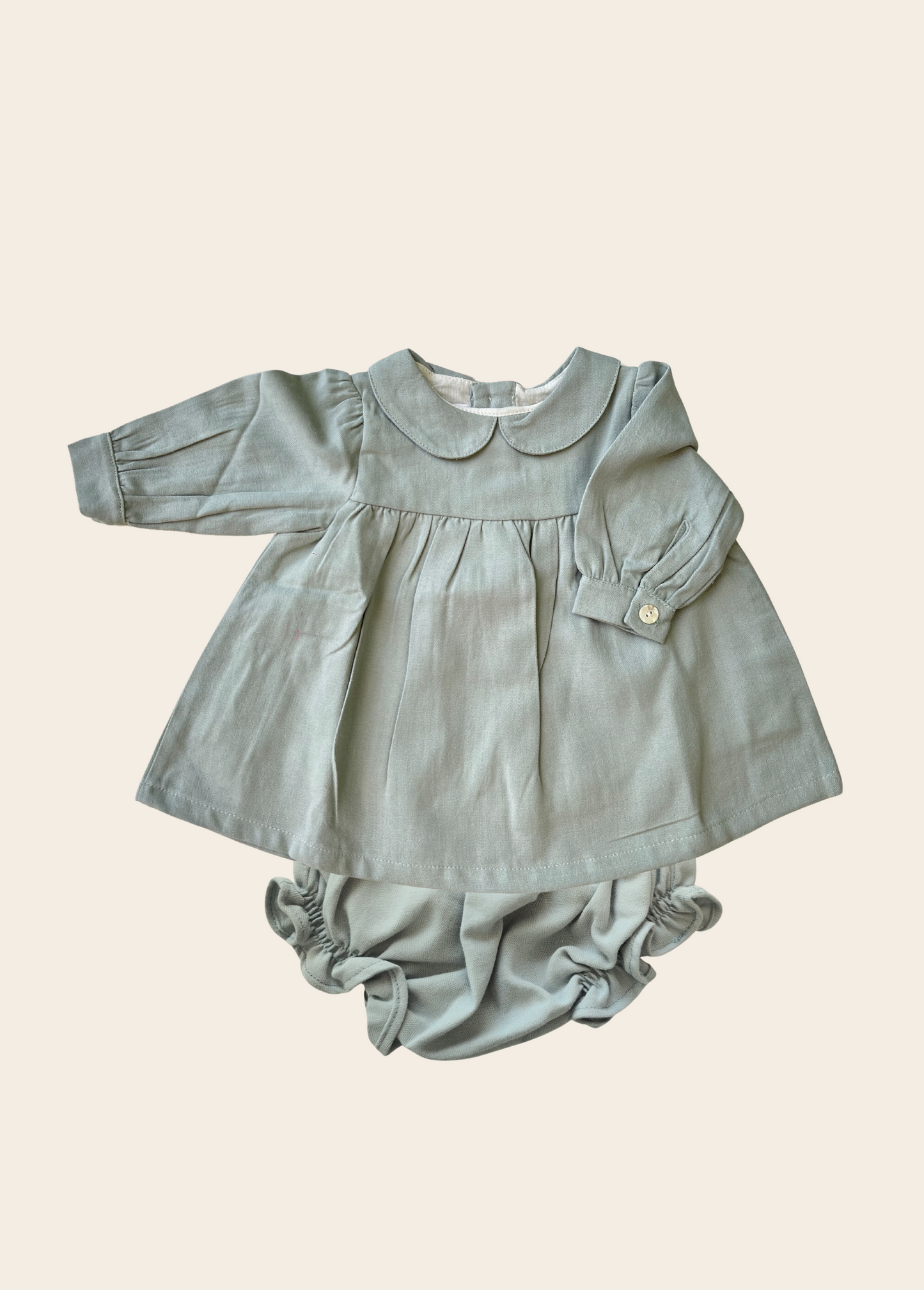 VESTIDO DINAMARCA VERDE BABY CON CUBRE PAÑAL