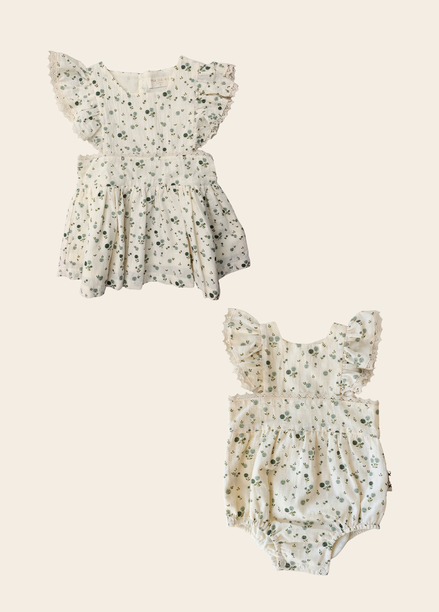 Vestido Mykonos Flores Verdes