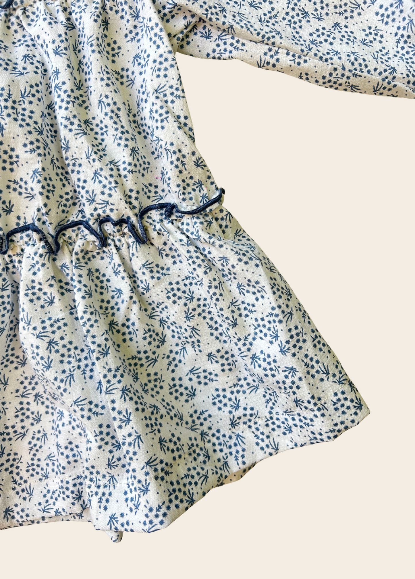 VESTIDO MALTA FLORES AZULES