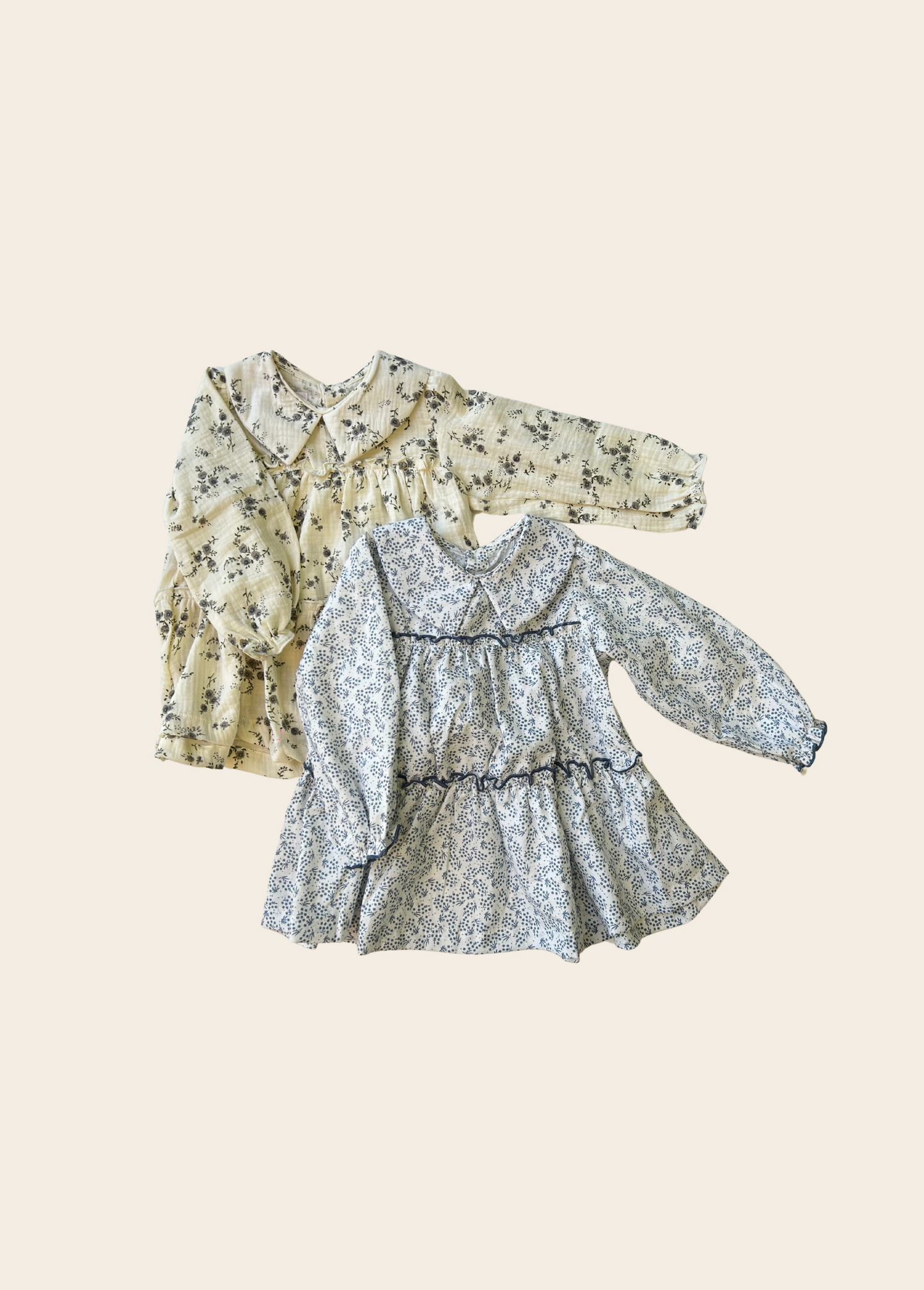 VESTIDO MALTA FLORES AZULES