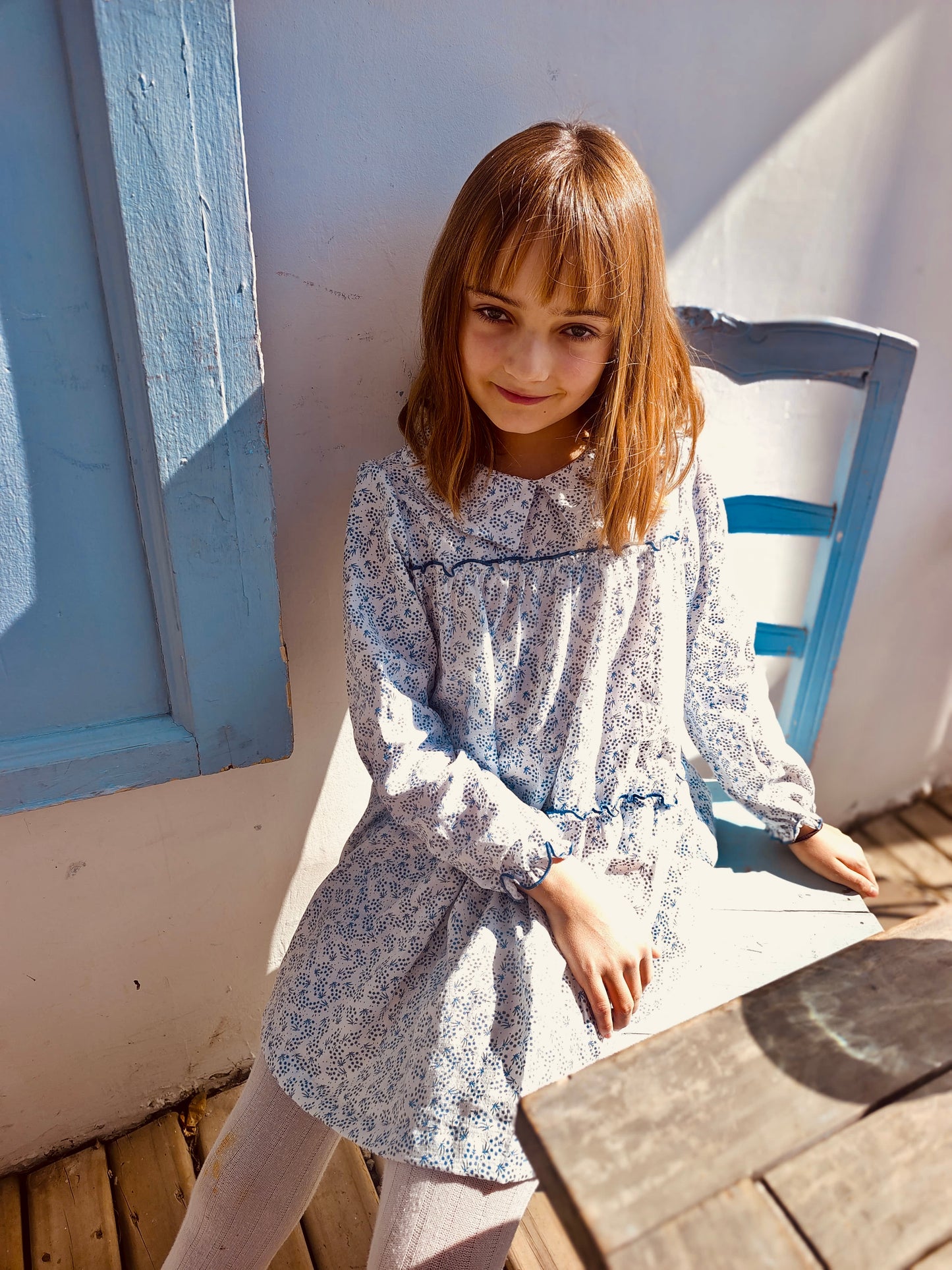 VESTIDO MALTA FLORES AZULES