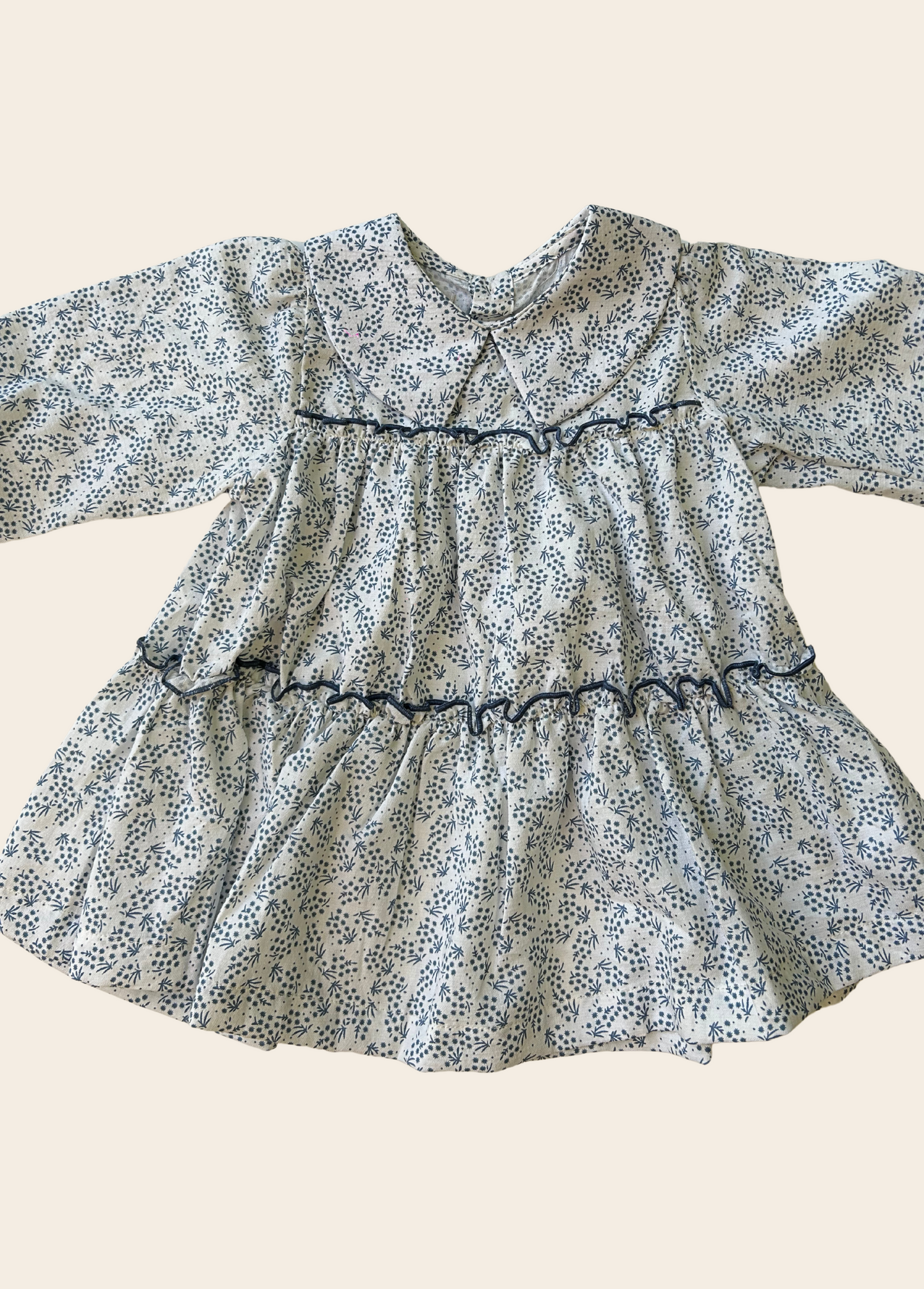 VESTIDO MALTA FLORES AZULES