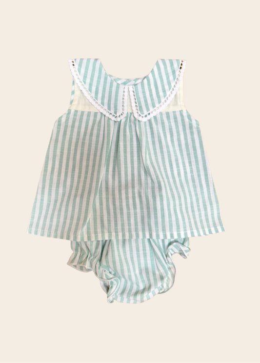 Conjunto Aguamarina Rayas Calipso