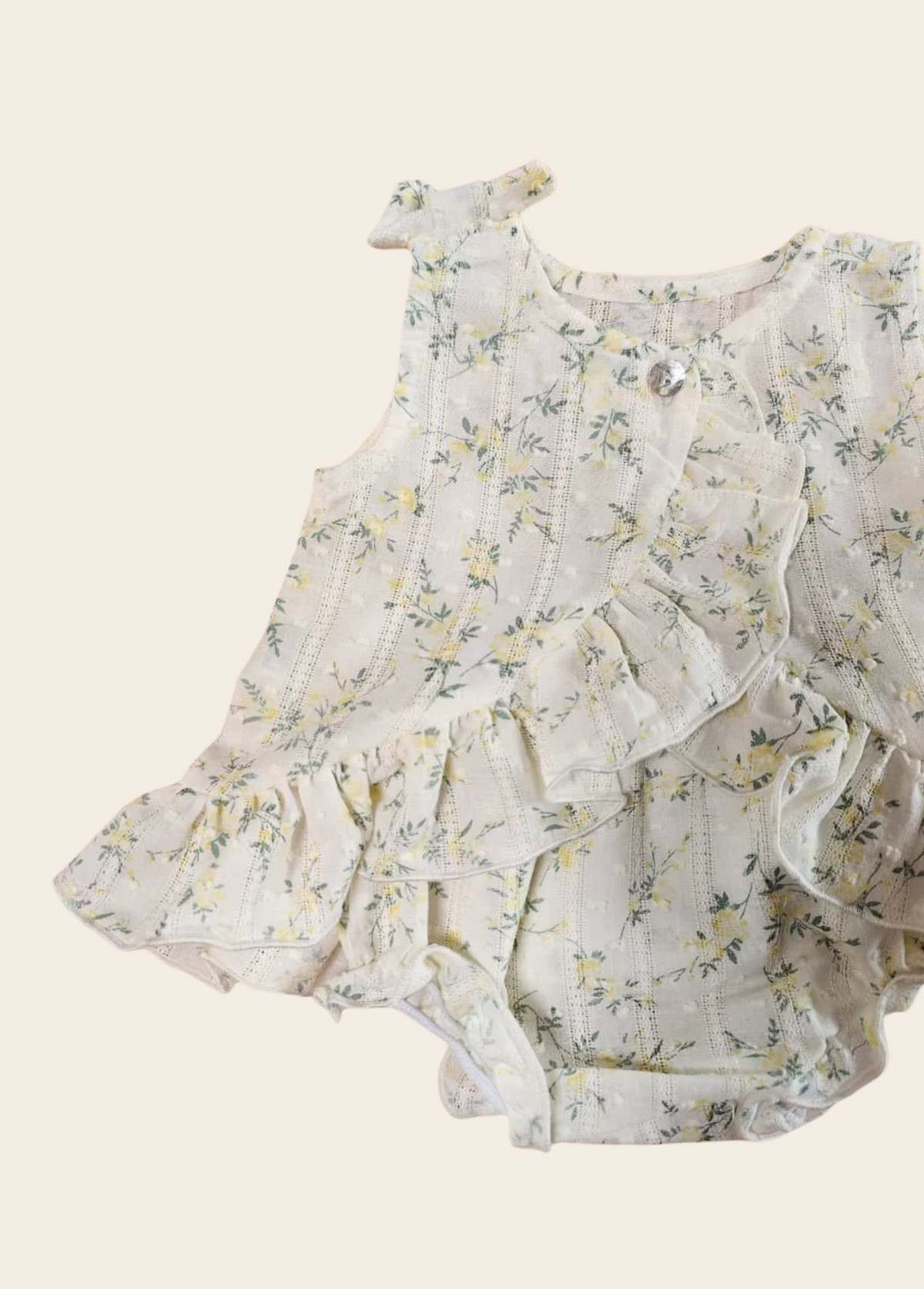 Conjunto Esmeralda Flores Amarillas y Verdes