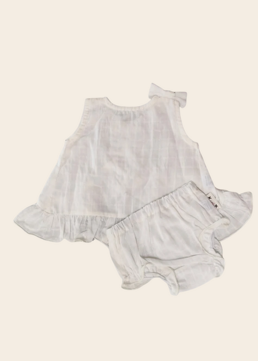 Conjunto Esmeralda Crudo Cuadrillé