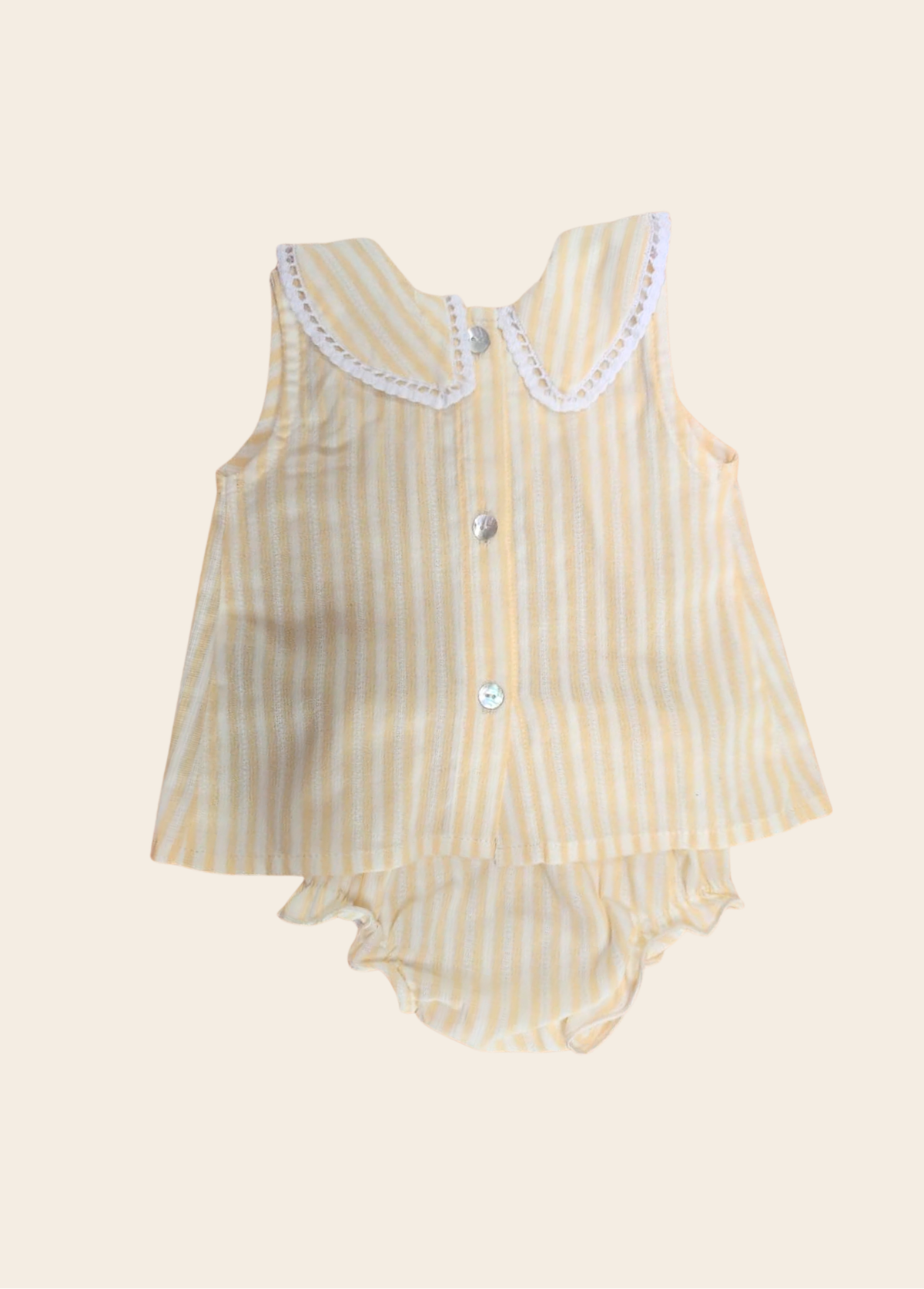 Conjunto Aguamarina Rayas Amarillas