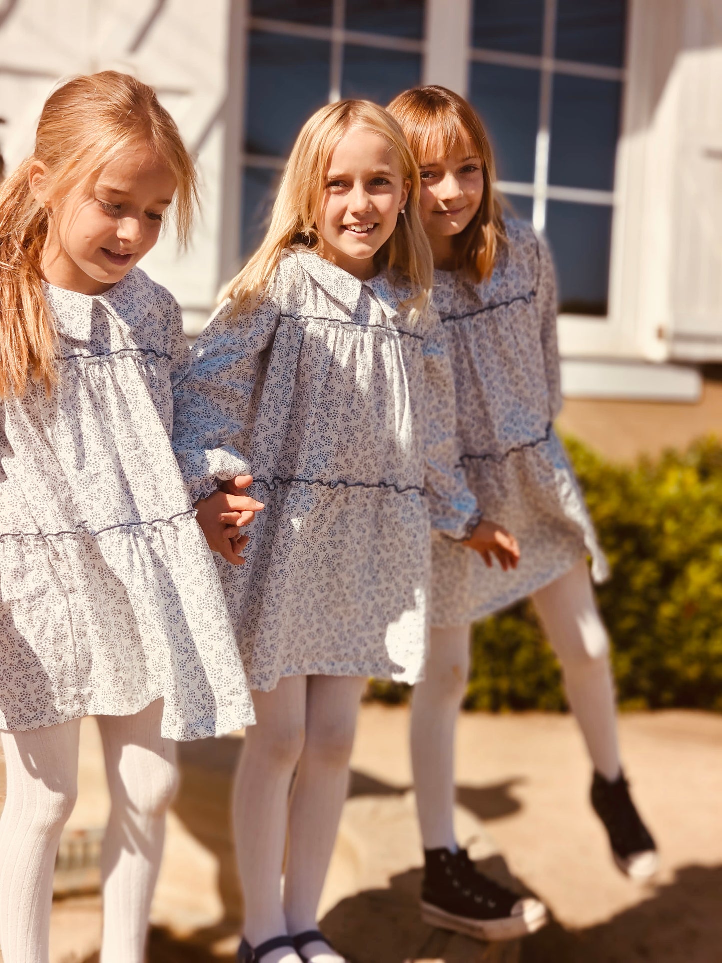 VESTIDO MALTA FLORES AZULES