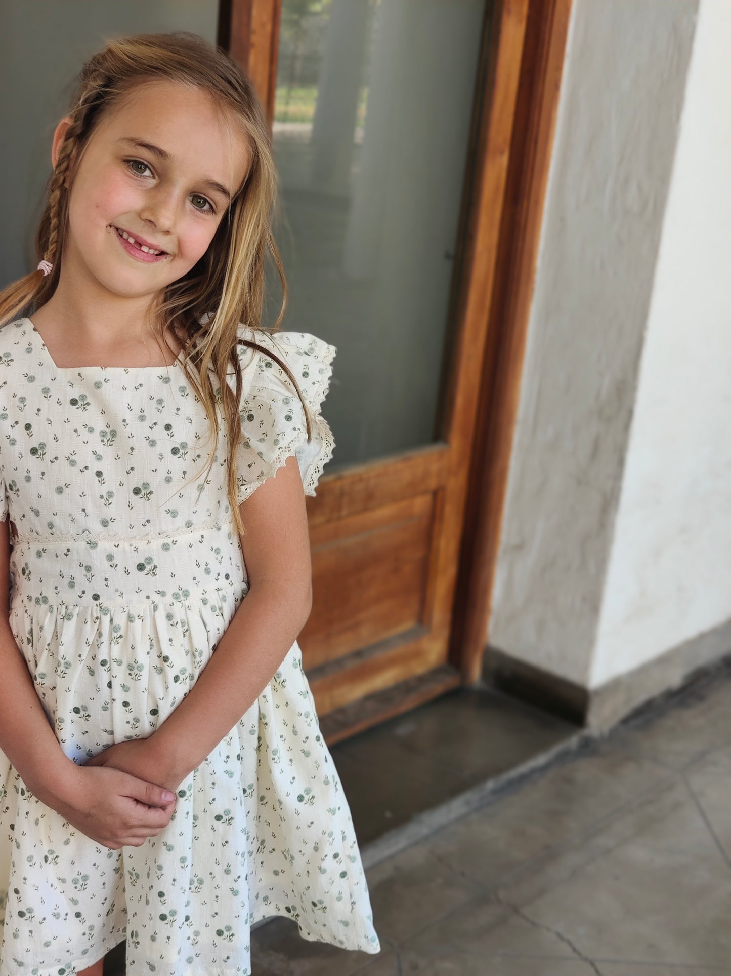 Vestido Mykonos Flores Verdes