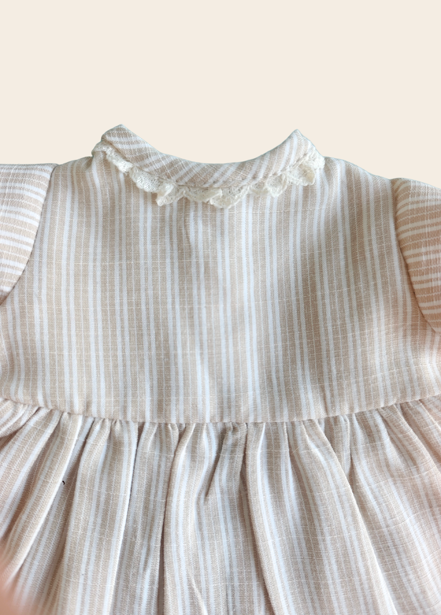Vestido Muñeca Rayas Beige