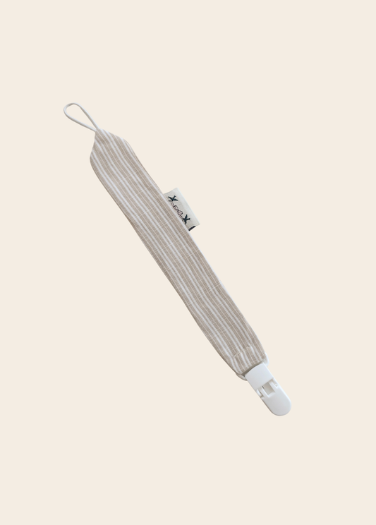 Porta Chupete Rayas Beige