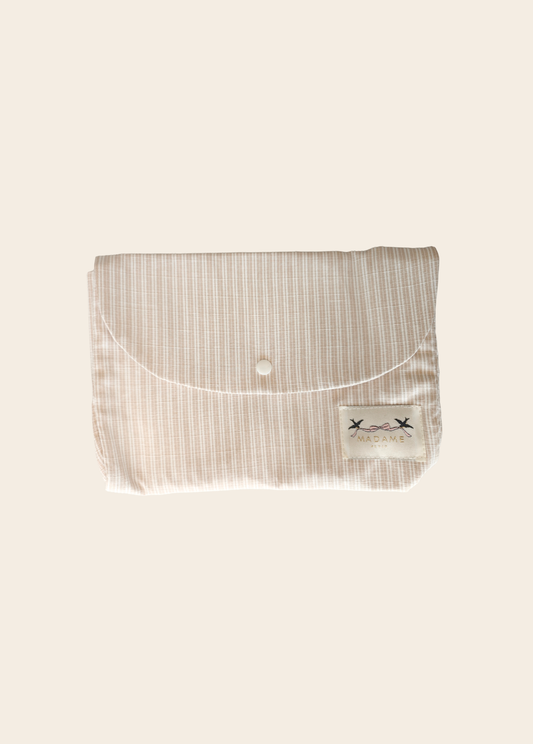 Bolsita Porta Muda Rayas Beige