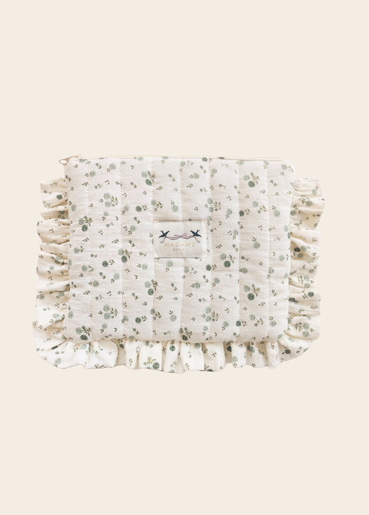 Estuche Pañalero Flores Verdes