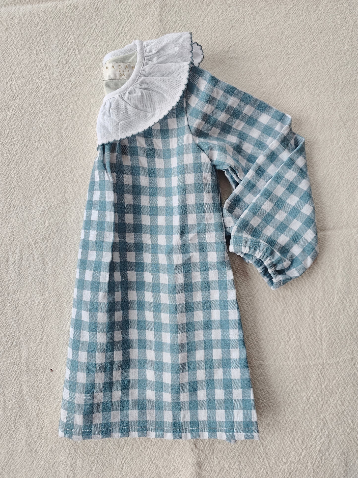 VESTIDO FRANCIA VICHY PETROLEO