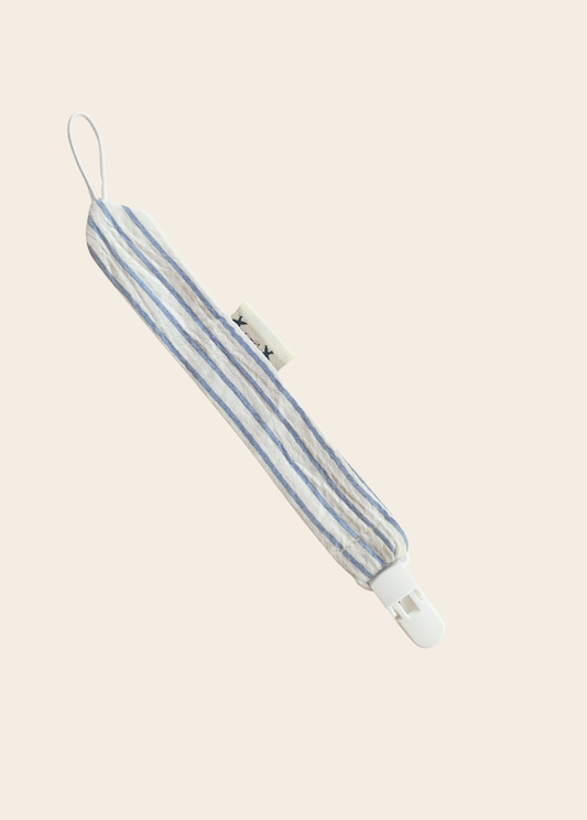 Porta Chupete Rayas Azules