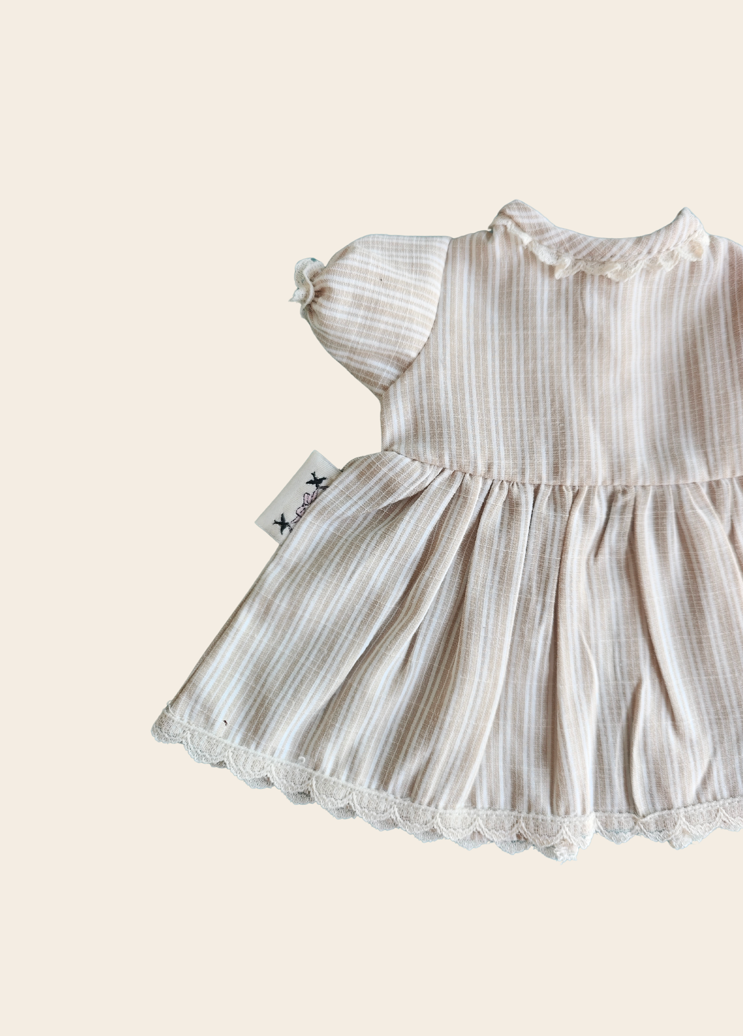 Vestido Muñeca Rayas Beige
